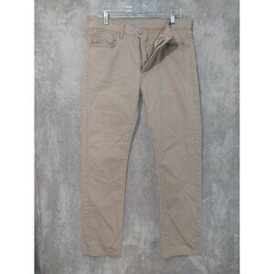 Levis 513 Jeans Mens 34x32 Beige Denim Slim Straight Fit Mid Rise Dark Wash